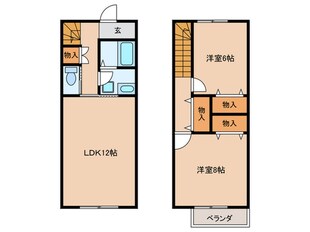 ｶﾞｰﾃﾞﾝ･ﾊｳｽ･ｻｻﾞﾝ･ｸﾛｽの物件間取画像